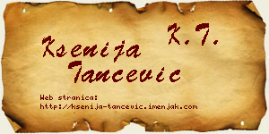 Ksenija Tančević vizit kartica